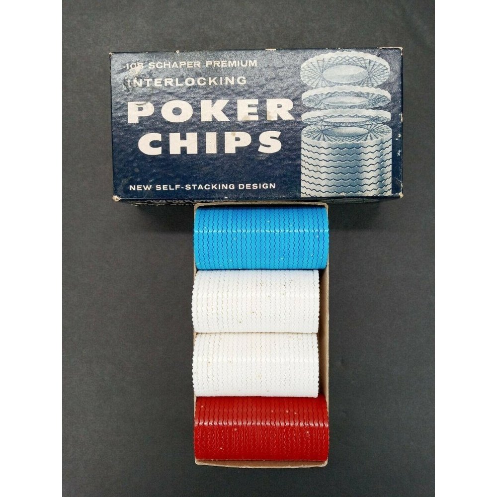 Poker Chips Schaper Interlocking Premium Self-stacking Vintage Complete set 108